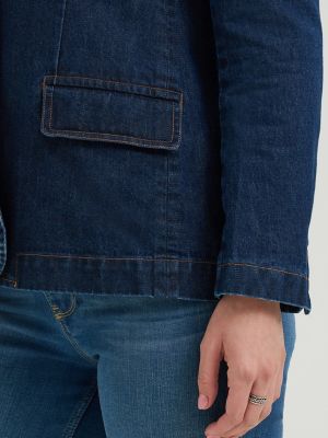 Women&rsquo;s 70s-Inspired Denim Blazer in Amber