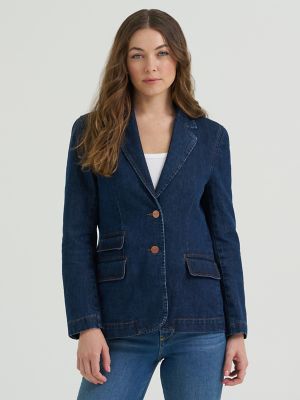 Women&rsquo;s 70s-Inspired Denim Blazer in Amber