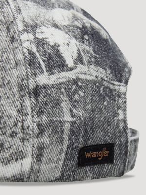 Wrangler x ROA Washed Denim Cap in Dark Owl Camo