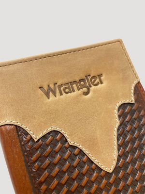 Basketweave Leather Checkbook