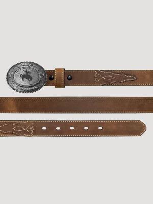 Boy's Rodeo Buckle Leather Belt