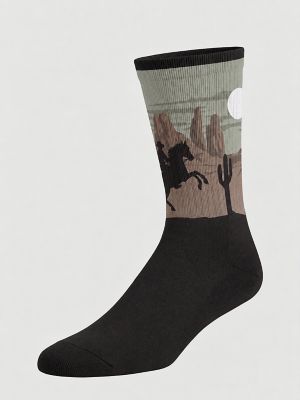 Men's Retro Patterned Crew Socks