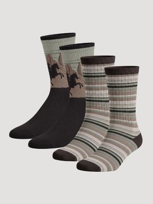 Men's Retro Patterned Crew Socks