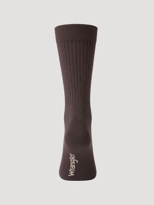 Men's Retro Patterned Crew Socks in Brown Southwest