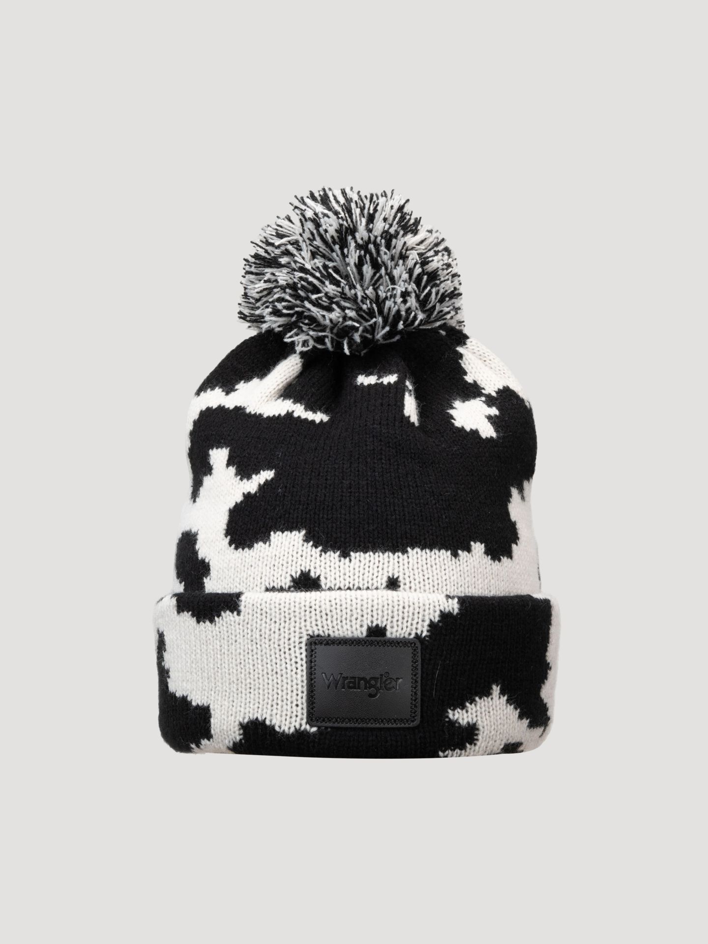 Женские комплекты Wrangler Cow Print Beanie And Scarf Set, цвет: Чёрный / Белый — фото 2