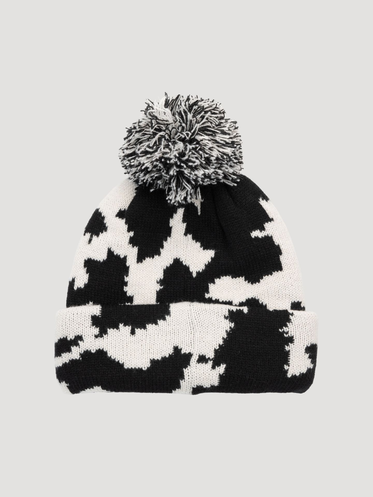 Женские комплекты Wrangler Cow Print Beanie And Scarf Set, цвет: Чёрный / Белый — фото 3