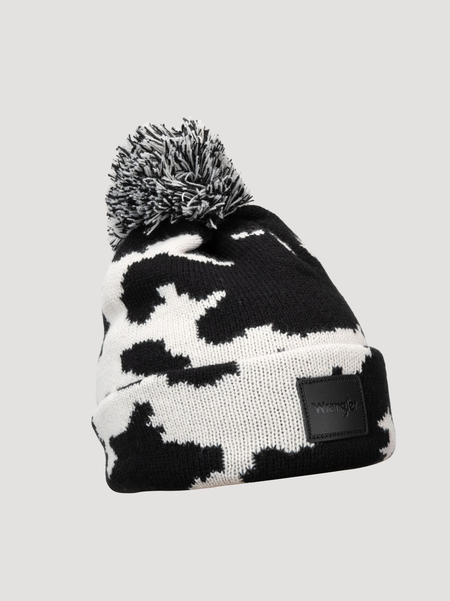 Женские комплекты Wrangler Cow Print Beanie And Scarf Set, цвет: Чёрный / Белый — фото 4