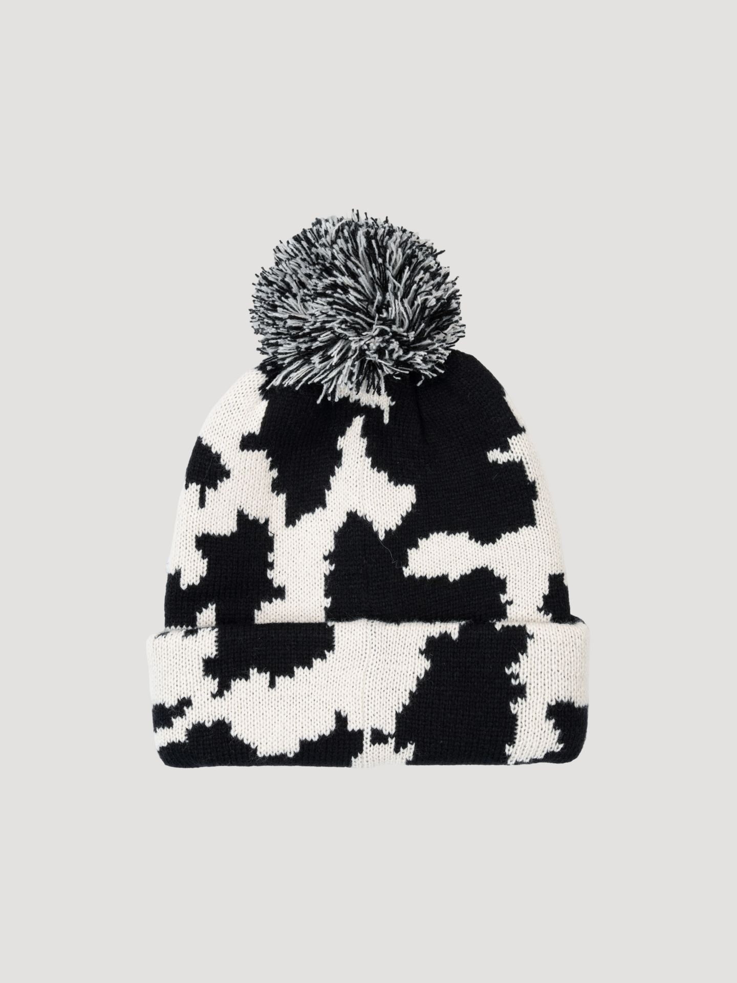 Женская шапка Wrangler Cow Pom Pom, цвет: Чёрный / Белый — фото 2