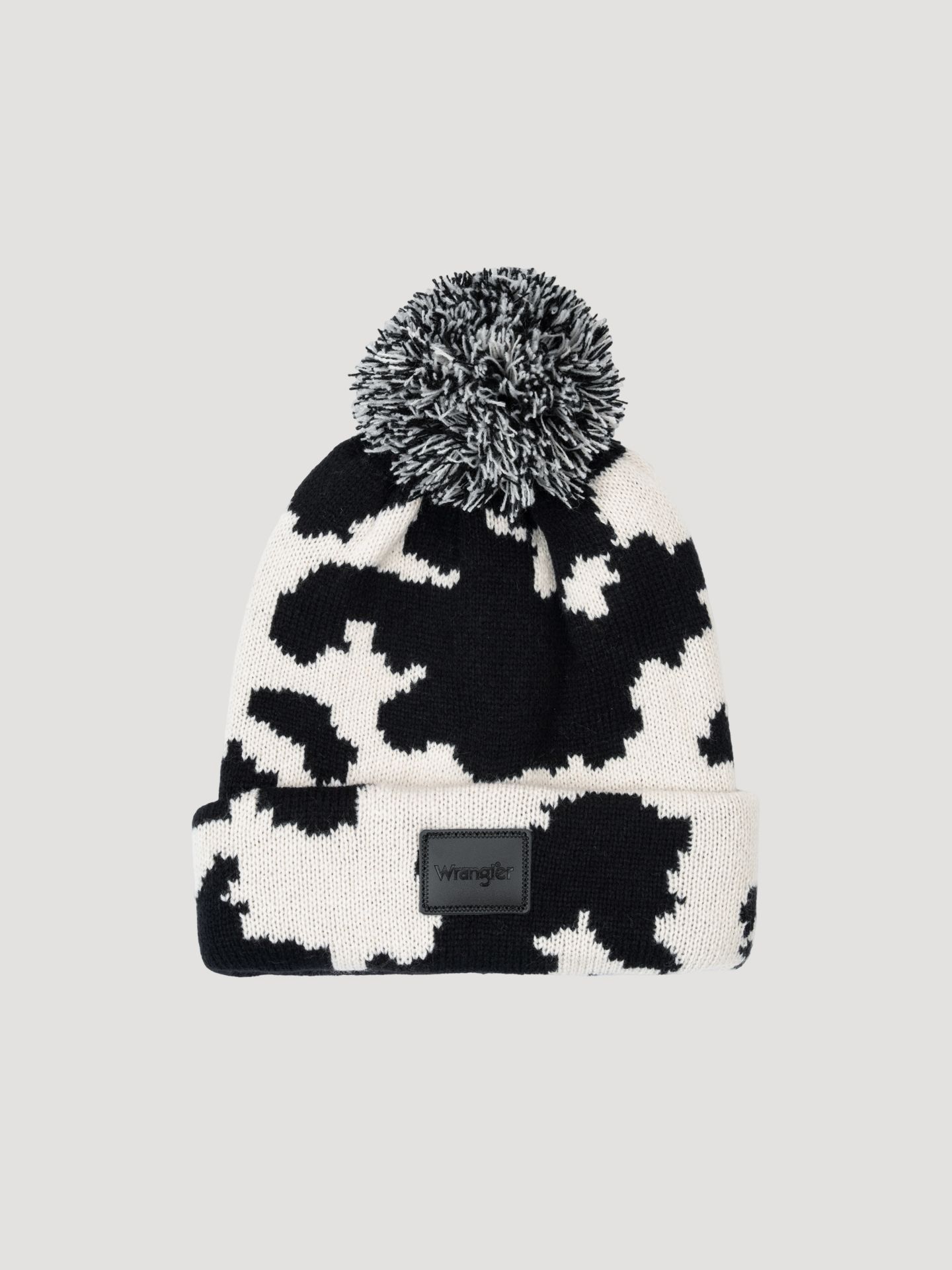 Женская шапка Wrangler Cow Pom Pom, цвет: Чёрный / Белый — фото 1