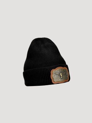 Men's Steer Head Buckle Beanie