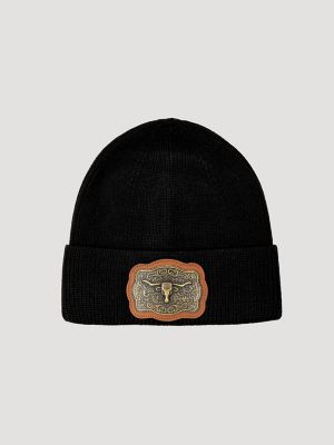 Men's Steer Head Buckle Beanie