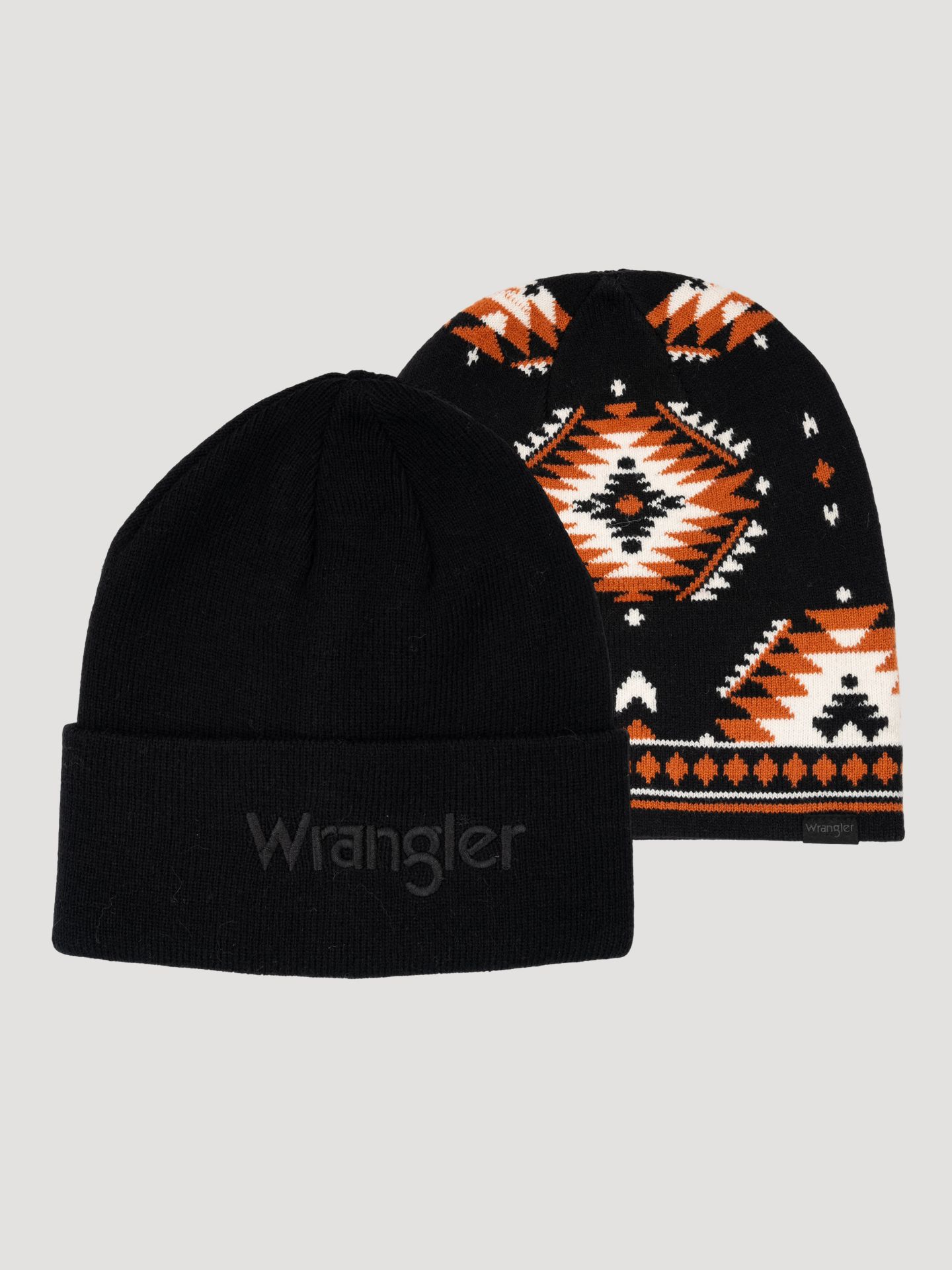 Мужские шапки Wrangler Southwestern Logo (2-Pack), цвет: Чёрный — фото 1