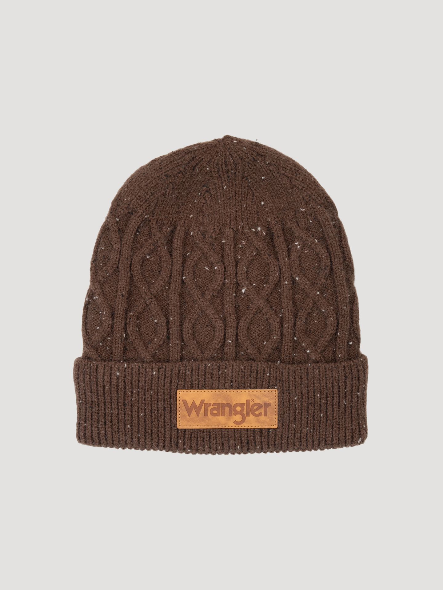 Мужская шапка Wrangler Cable Knit Cuffed, цвет: Коричневый — фото 1