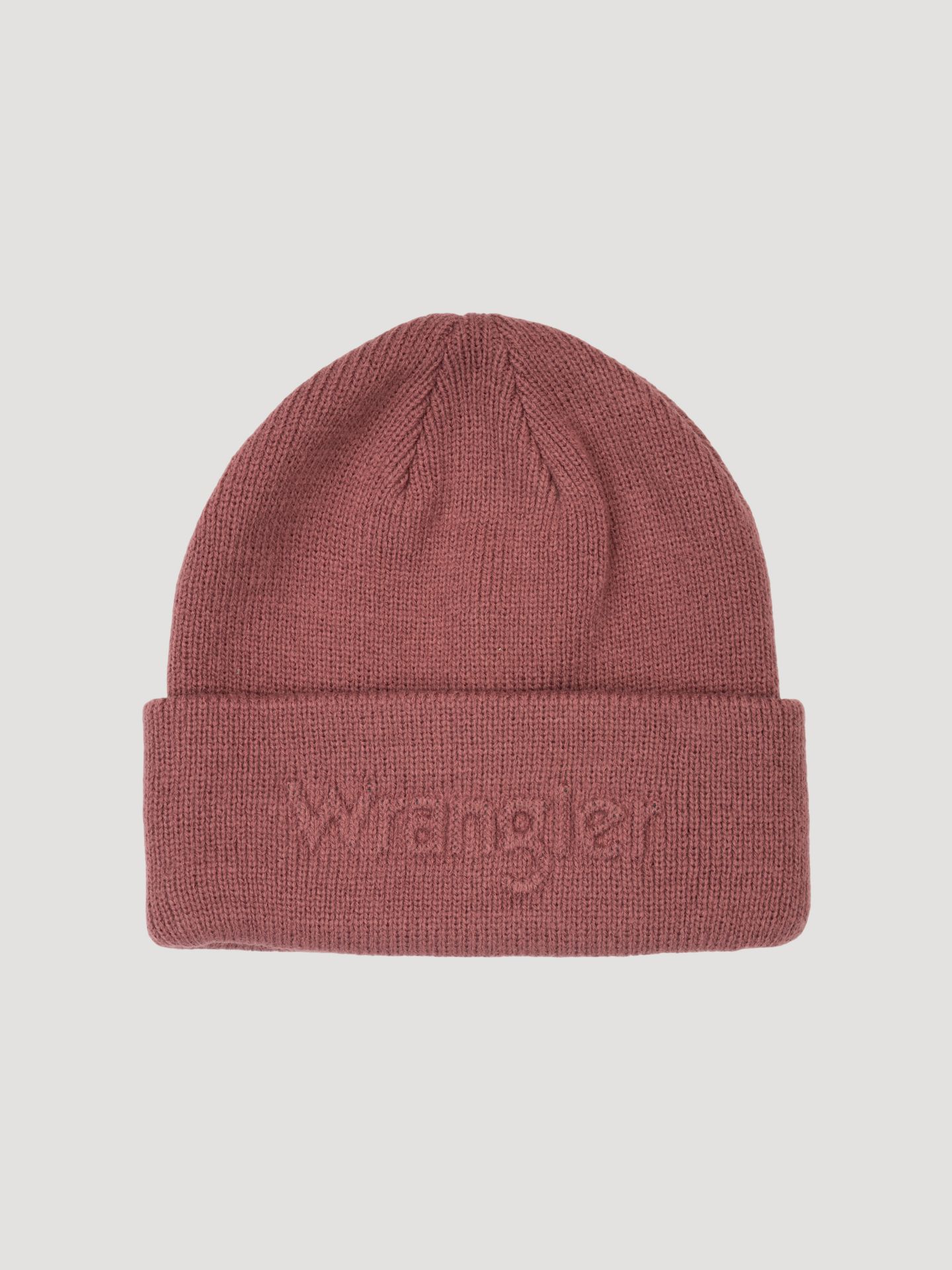 Женская шапка Wrangler Embossed Logo Cuffed, цвет: Ягодный — фото 1