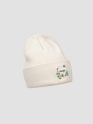 Women's Wrangler Floral Beanie in Cream