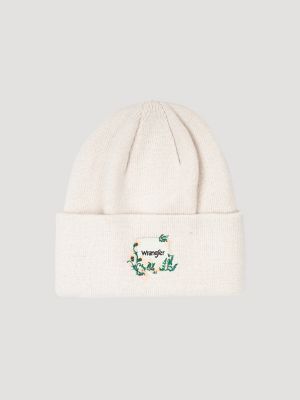 Women's Wrangler Floral Beanie in Cream