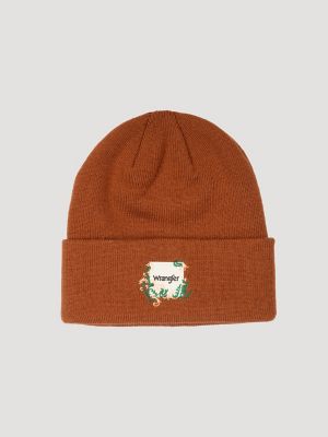 Womens Wrangler Floral Beanie:Brown:One Size main view
