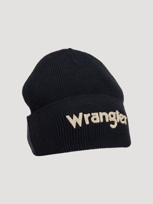 Wrangler Chainstitch Logo Beanie in Black