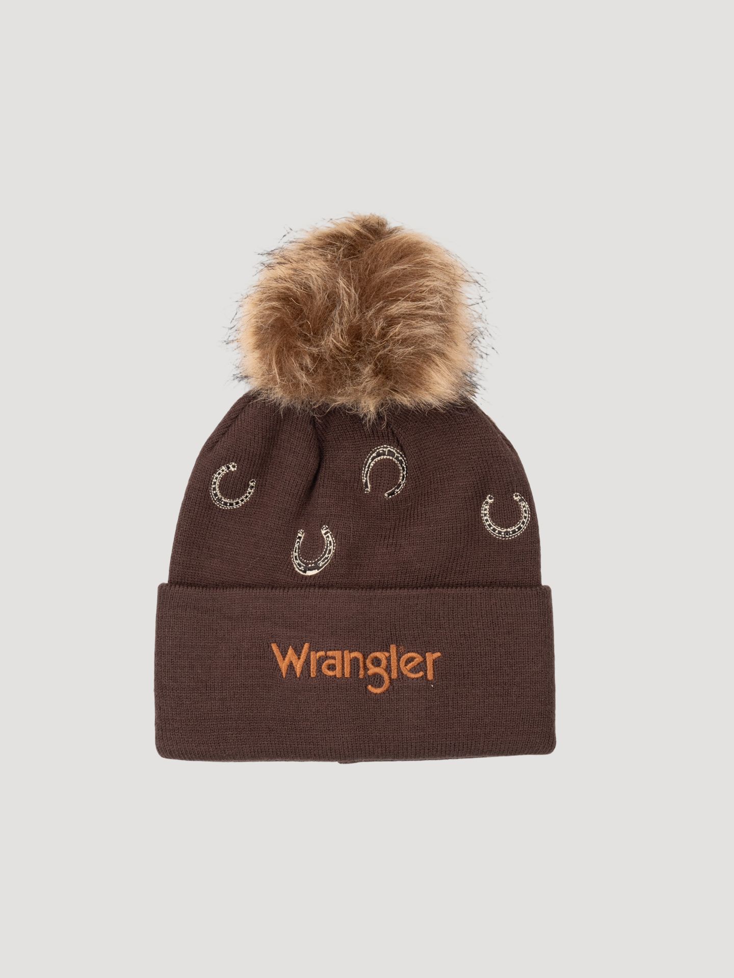 Женская шапка Wrangler Horseshoe Pom Pom, цвет: Коричневый — фото 1