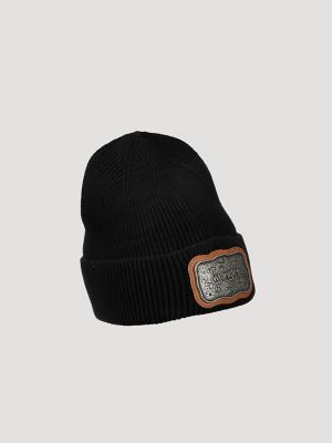 Women's Wrangler Buckle Beanie in Black