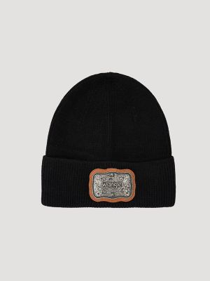Women's Wrangler Buckle Beanie in Black