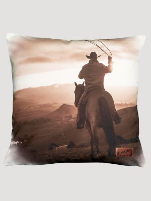 Wrangler Roping Cowboy Decorative Throw Pillow