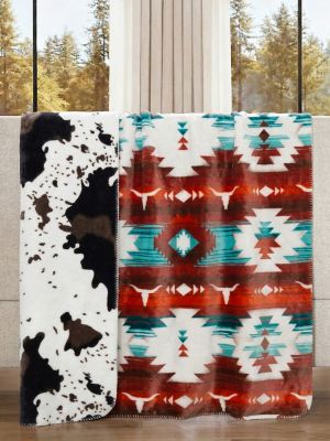 Wrangler Western Double Sided Throw Blanket in Multi