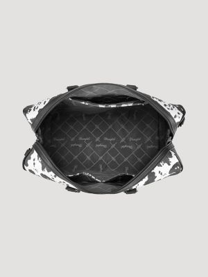 Cow Print Fringe Duffle Bag