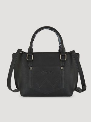 Bandana Print Wide Mini Tote in Black