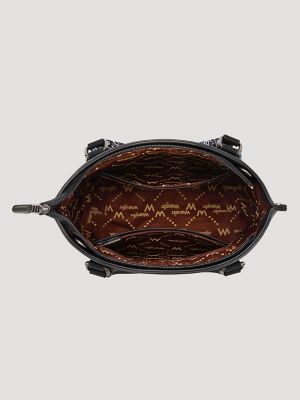 Bandana Print Wide Mini Tote in Black