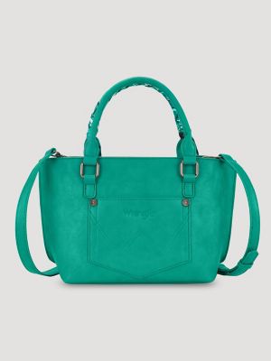 Bandana Print Wide Mini Tote:Turquoise:One Size: alternative view