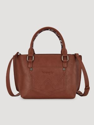 Bandana Print Wide Mini Tote in Brown