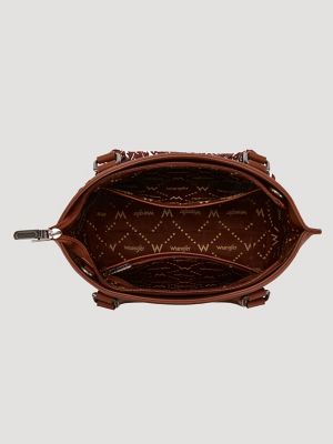 Bandana Print Wide Mini Tote in Brown