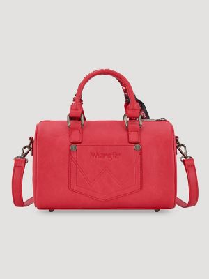 Bandana Print Barrel Bag in Red