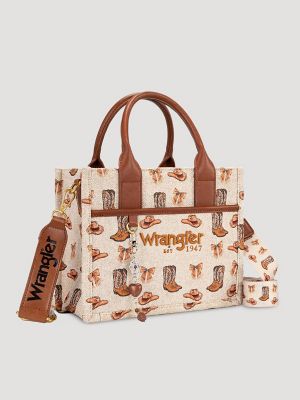 Boots and Hats Charm Mini Tote in Tan