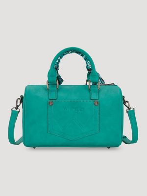 Bandana Print Barrel Bag:Turquoise:One Size: alternative view