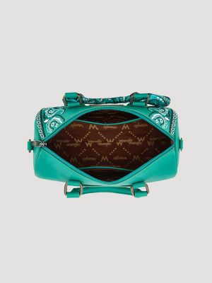 Bandana Print Barrel Bag:Turquoise:One Size: alternative view 2