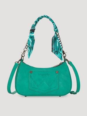 Bandana Print Shoulder Bag in Turquoise