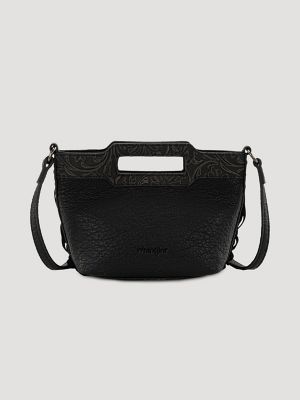 Cowhide Fringe Satchel Handbag in Black