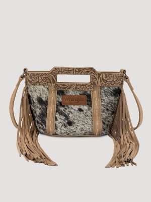 Cowhide Fringe Satchel Handbag