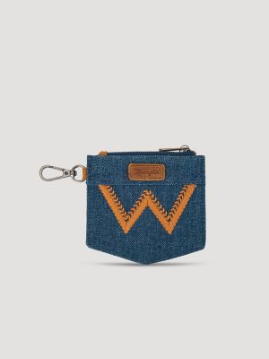 Denim and Canvas Keychain Wallet Set