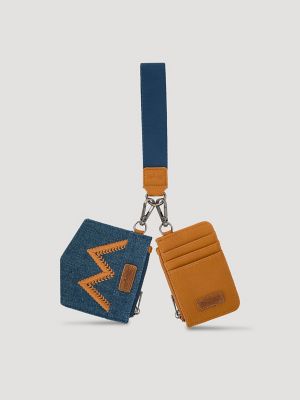 Denim and Canvas Keychain Wallet Set