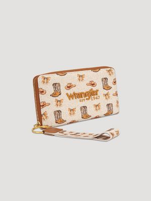 Boots and Hats Wallet in Tan