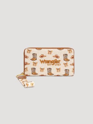 Boots and Hats Wallet in Tan