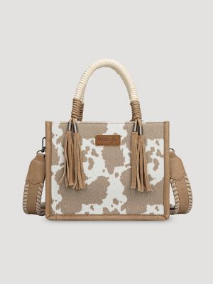 Cow Print Fringe Mini Tote from Wrangler - $74.99