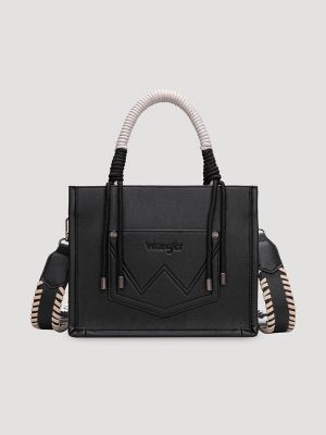 Cow Print Fringe Mini Tote:Black:One Size: alternative view