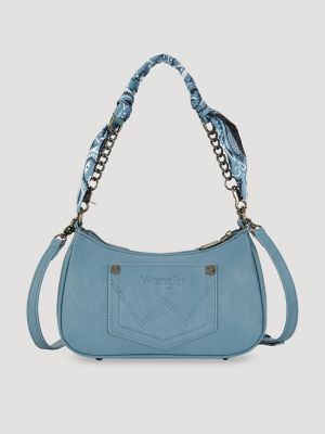 Bandana Print Shoulder Bag in Blue