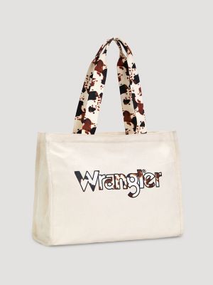 Cow Print Logo Canvas Tote