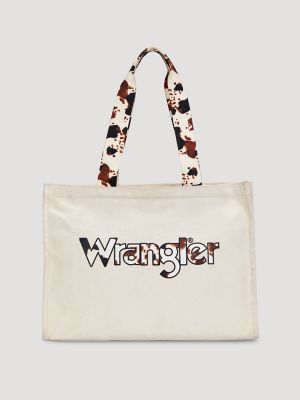 Cow Print Logo Canvas Tote
