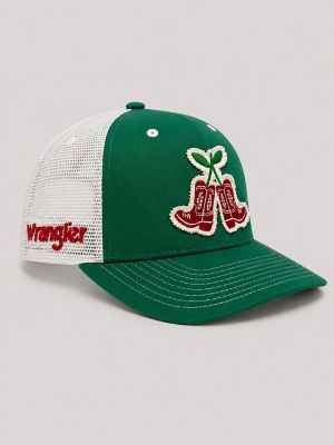 Women's Cherry Boots Mesh Trucker Hat